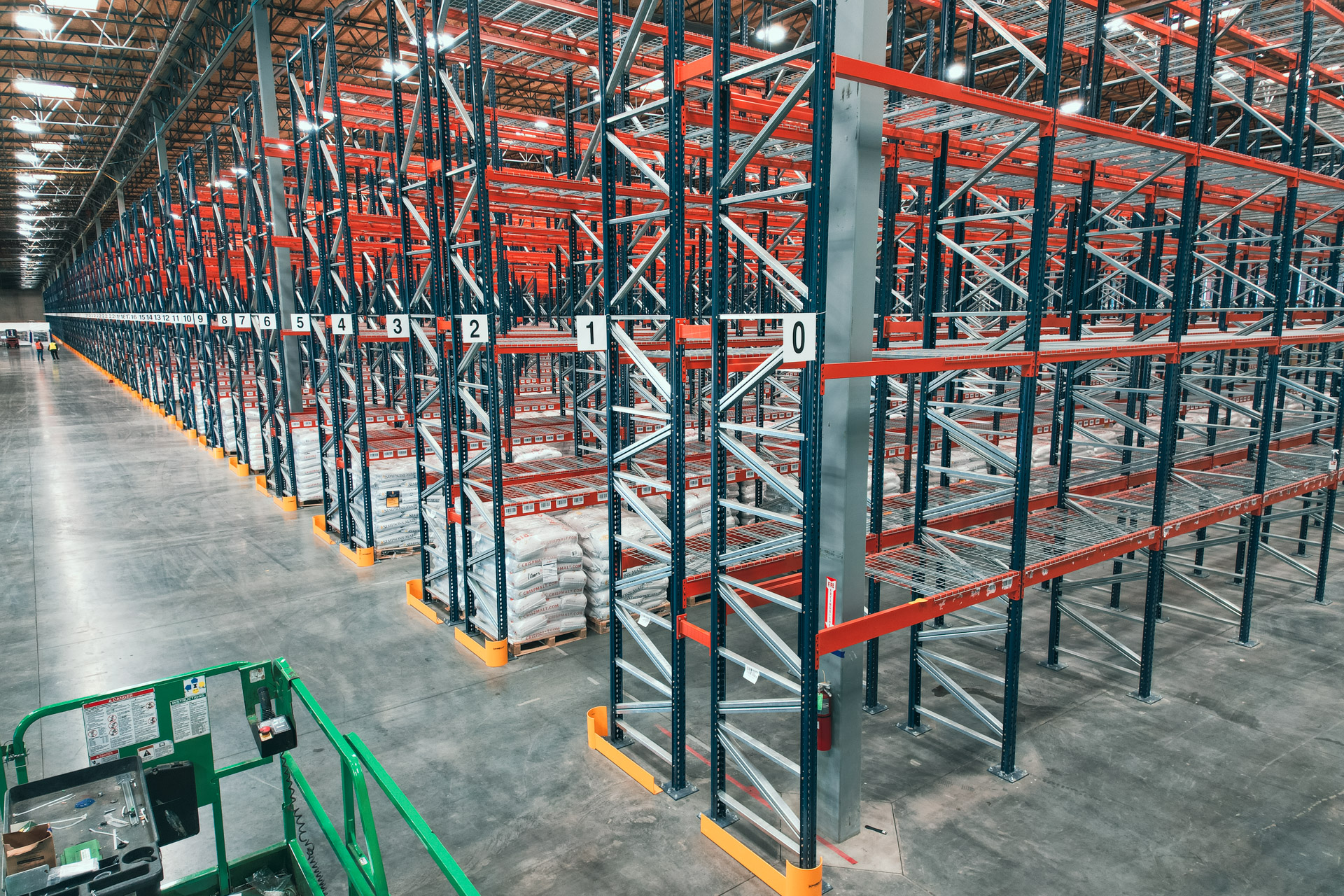 Warehouse pallet rack installation in Knoxville Tennessee